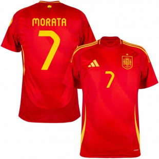 Сборная Испания майка игровая MORATA 7 UEFA EURO 2024 домашняя
