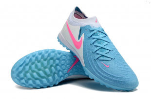 Футбольные бутсы (сороконожки) Nike Phantom Luna Elite TF бело-голубые