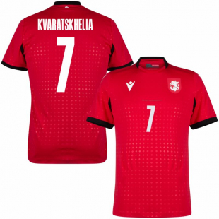Сборная Грузия майка игровая UEFA EURO 2024 с нанесением KVARATSKHELIA 7 гостевая 3 форма