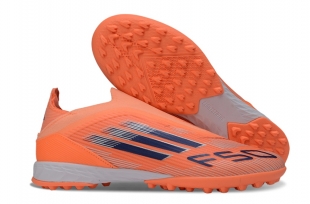Детские футбольные бутсы (сороконожки) Adidas F50 Elite Laceless TF оранжевые