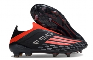 Детские футбольные бутсы Adidas F50 FG черные без шнурков