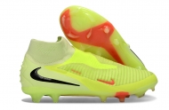 Детские футбольные бутсы Nike Phantom GX III Elite FG зеленые с носком