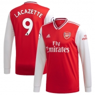 Арсенал футболка игровая длинный рукав 2019/20 с нанесением игрока LACAZETTE 9 домашняя Арсенал футболка игровая длинный рукав 2019/20 с нанесением игрока LACAZETTE 9 домашняя