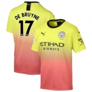 Манчестер Сити футболка игровая 2019/20 с нанесением игрока DE BRUYNE 17 гостевая 3 форма Манчестер Сити футболка игровая 2019/20 с нанесением игрока DE BRUYNE 17 гостевая 3 форма