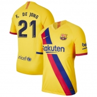 Барселона футболка игровая 2019/20 с нанесением игрока F.DE JONG 21 гостевая Барселона футболка игровая 2019/20 с нанесением игрока F.DE JONG 21 гостевая