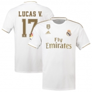 Реал Мадрид футболка игровая 2019/20 с нанесением игрока LUCAS V. 17 домашняя Реал Мадрид футболка игровая 2019/20 с нанесением игрока LUCAS V. 17 домашняя
