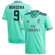 Реал Мадрид футболка игровая 2019/20 с нанесением игрока BENZEMA 9 гостевая 3 форма Реал Мадрид футболка игровая 2019/20 с нанесением игрока BENZEMA 9 гостевая 3 форма