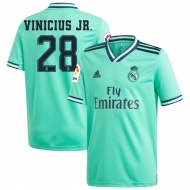 Реал Мадрид футболка игровая 2019/20 с нанесением игрока VINICIUS JR. 28 гостевая 3 форма Реал Мадрид футболка игровая 2019/20 с нанесением игрока VINICIUS JR. 28 гостевая 3 форма