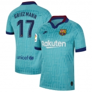 Барселона футболка игровая 2019/20 с нанесением игрока GRIEZMANN 17 гостевая 3 форма Барселона футболка игровая 2019/20 с нанесением игрока GRIEZMANN 17 гостевая 3 форма